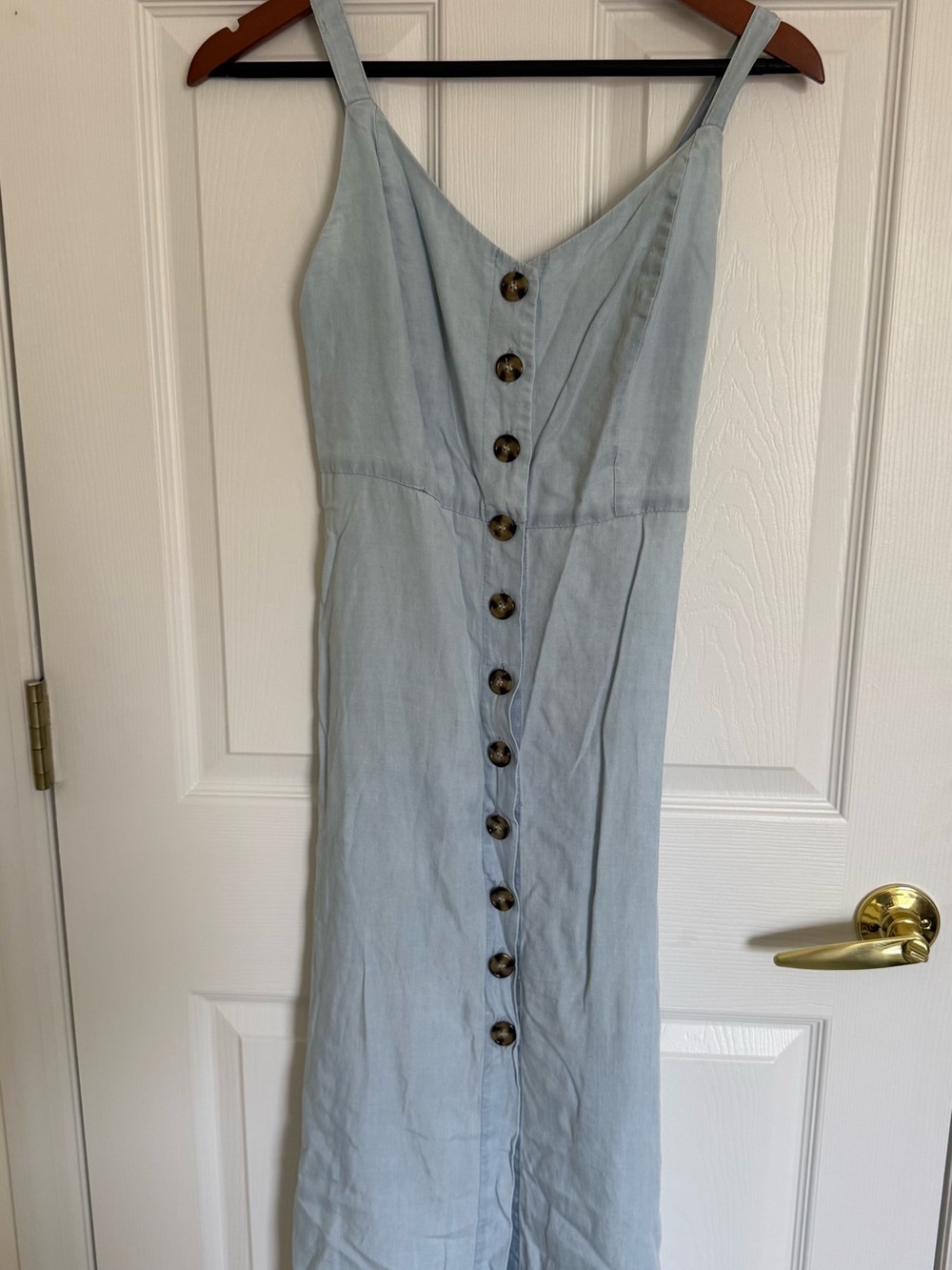 Light Blue Button-Front Women's Dress